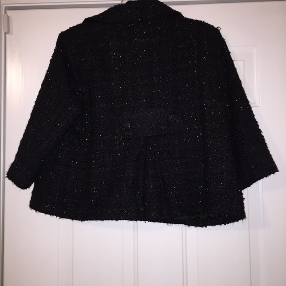 23rd St. Brand black and with silver threads crop jacket size Large - Picture 6 of 11